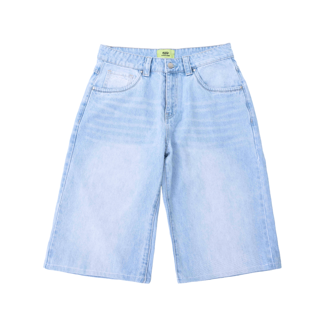 light wash denim short