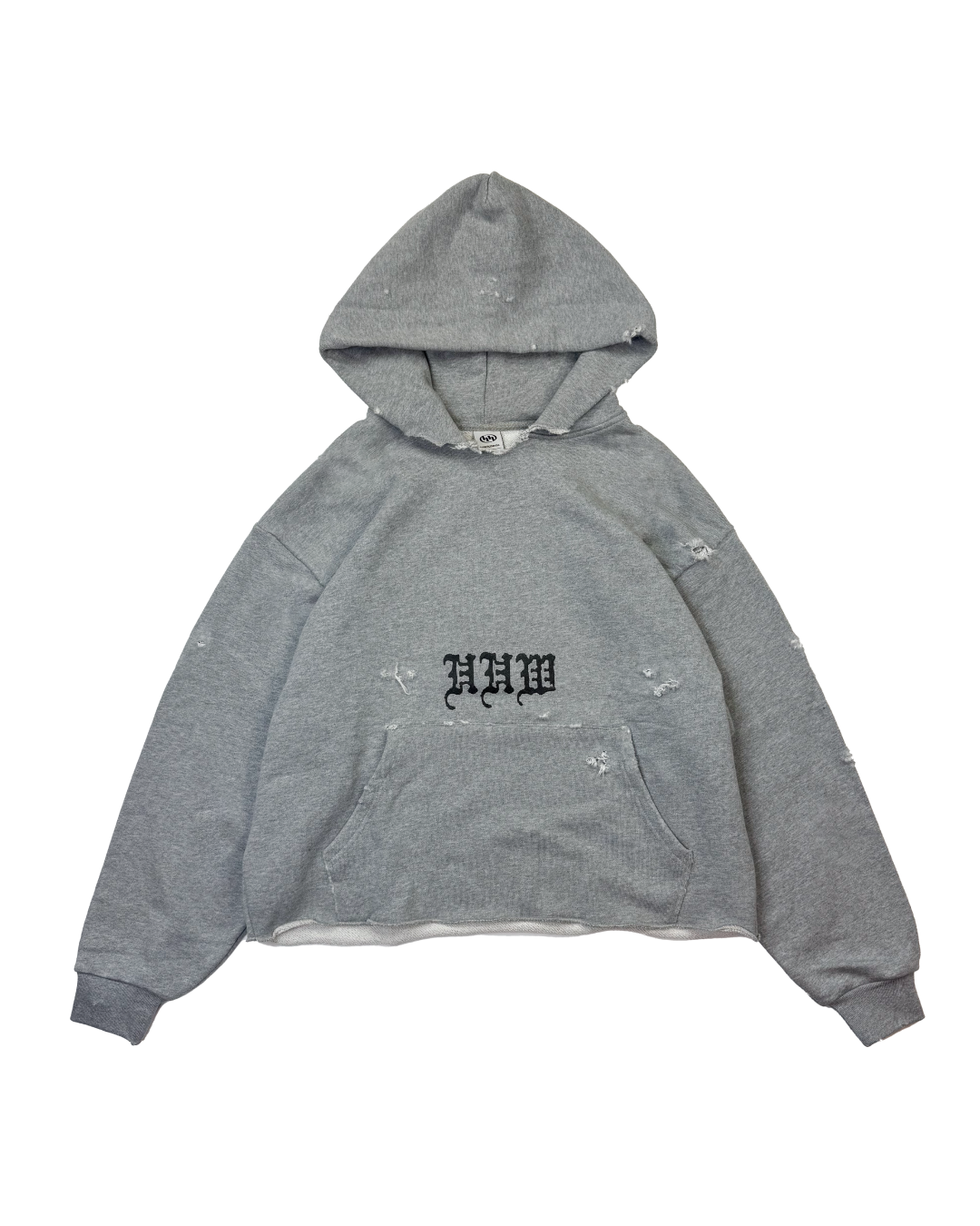 Ruthless Distressed Hoodie in Grey