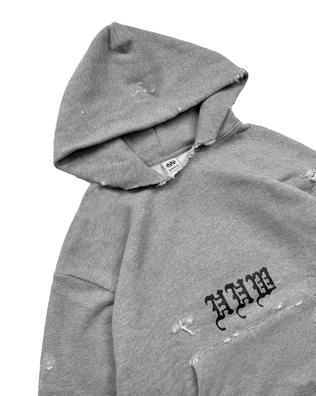 Ruthless Distressed Hoodie in Grey