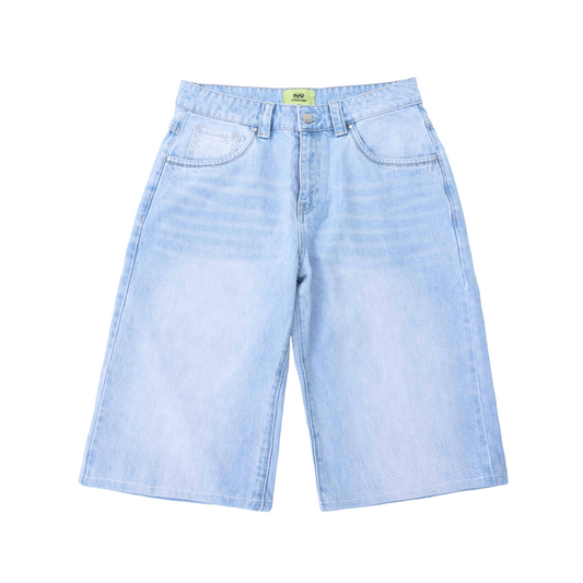 light wash denim short