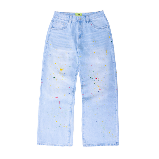 paint splatt denim jeans
