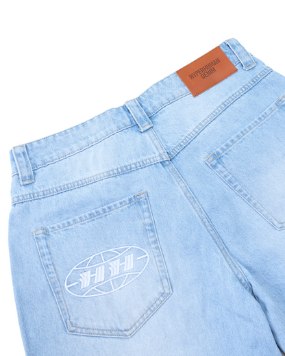light wash denim jeans